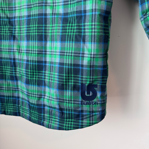 Like New Burton Green and Blue Plaid Kids Jacket - Picture 4 of 9